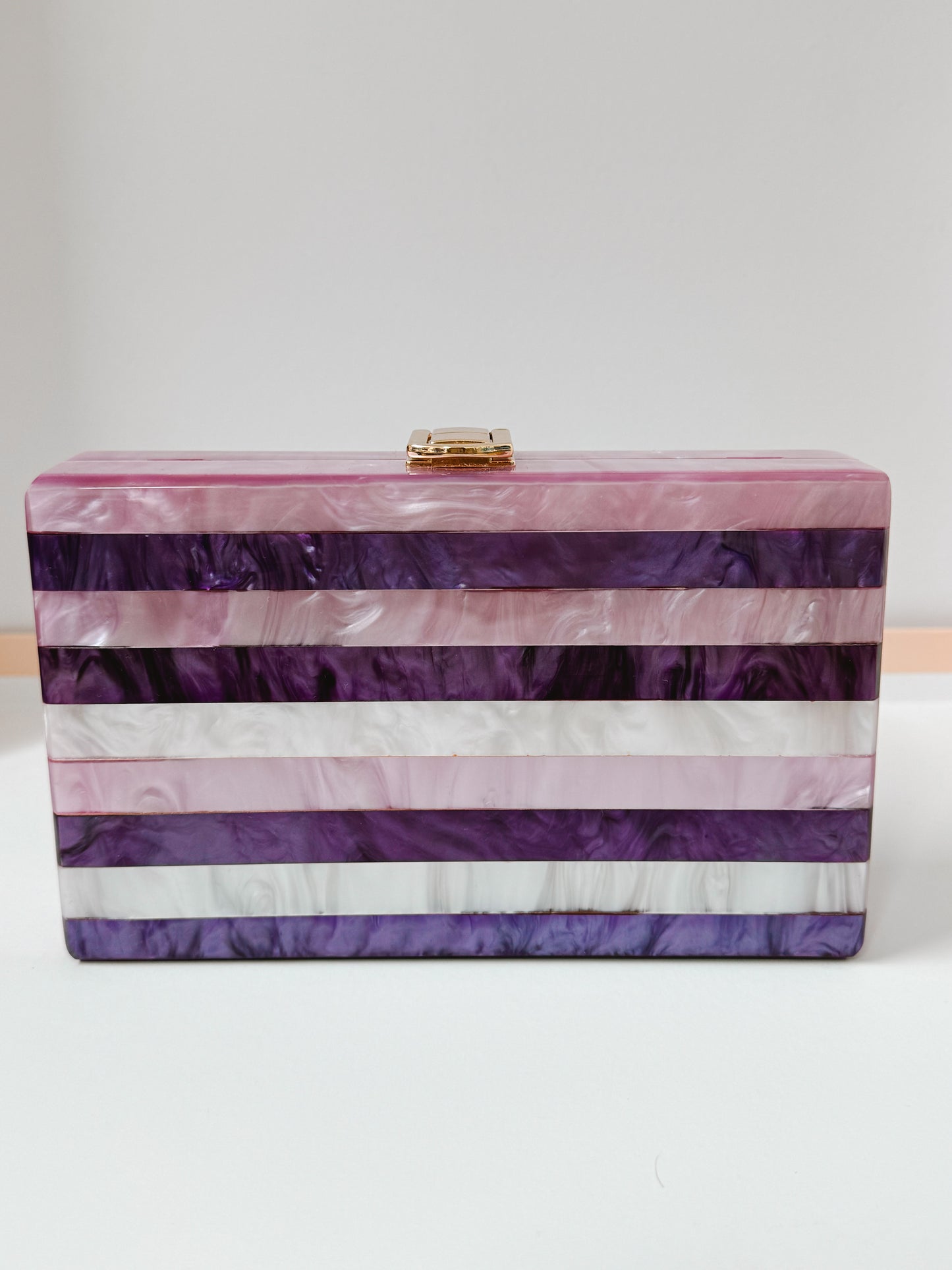 CLUTCH PURPLE STRIPES