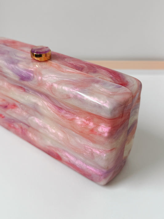 CLUTCH MARBLE PINK