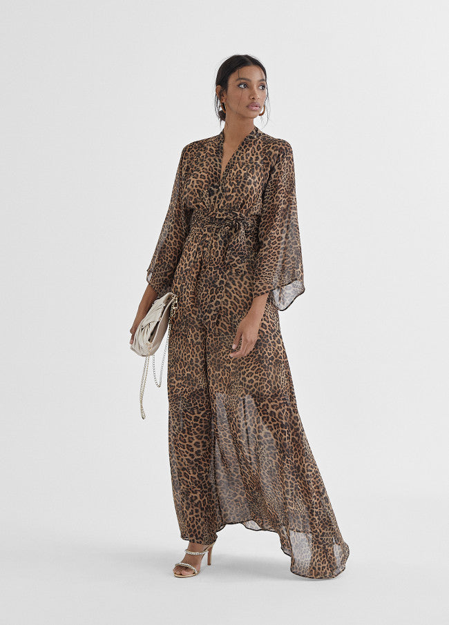 VESTIDO LONGO ANIMAL PRINT