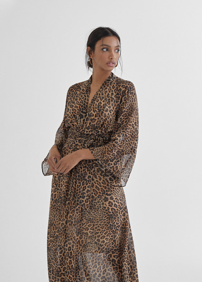 VESTIDO LONGO ANIMAL PRINT