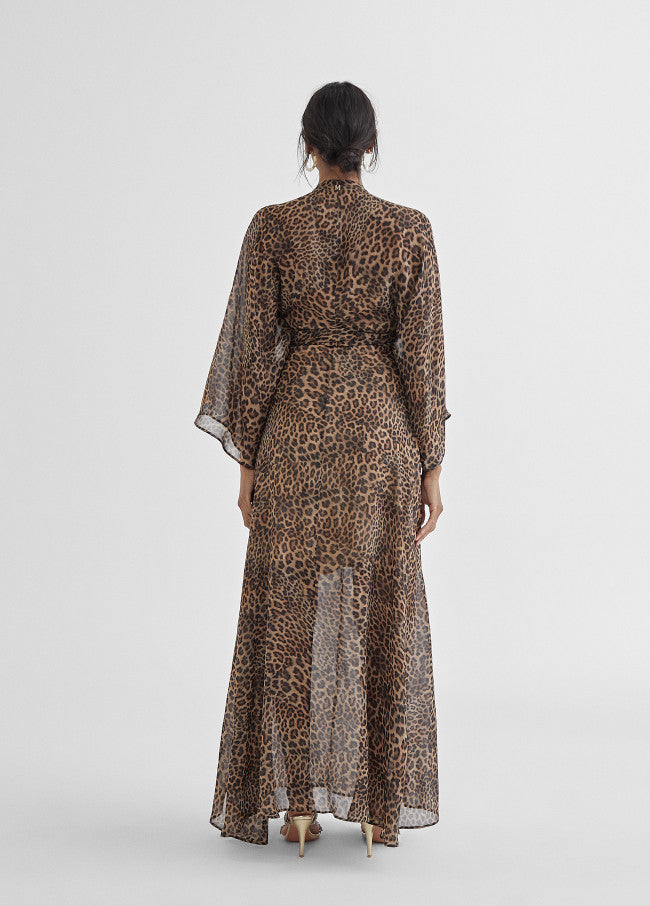 VESTIDO LONGO ANIMAL PRINT